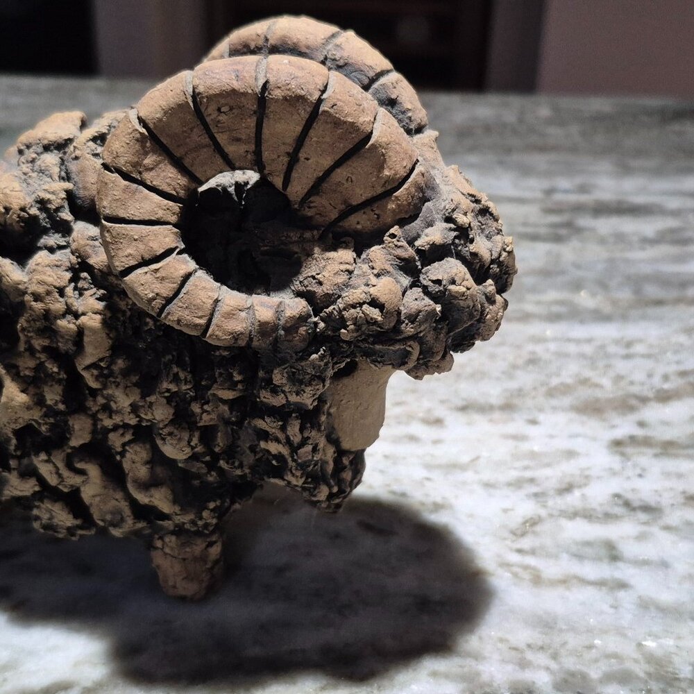 MCM Ram sculpture ~ art pottery 1960s